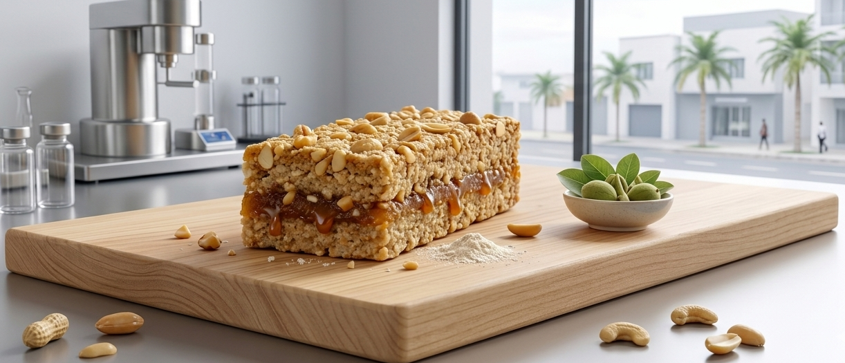 Prototype de la barre nutritionnelle Nutrirys, à base d'ingrédients locaux béninois
